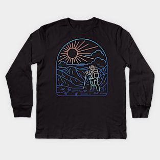 Hiker (Gradient) Kids Long Sleeve T-Shirt